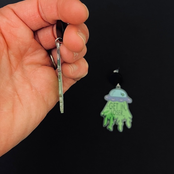 UFO “Get in Loser” Dangle Earrings - Picture 3 of 7